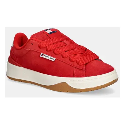 Tommy Jeans velúr sportcipő TJW SKATE SNEAKER piros, EN0EN02677