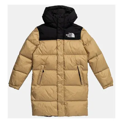 The North Face gyerek sportdzseki TEEN NUPTSE LONG PARKA bézs, NF0A88UFLK51