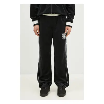 Billionaire Boys Club velúr melegítőnadrág Velour Track Pant fekete, nyomott mintás, B24314