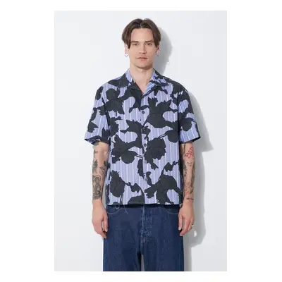 Neil Barrett pamut ing Boxy Bold Flowers Print Short Sleeve Shirt férfi, regular, MY60214A-Y059-