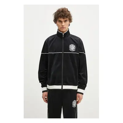 Billionaire Boys Club velúr pulóver Velour Track Top fekete, nyomott mintás, B24342