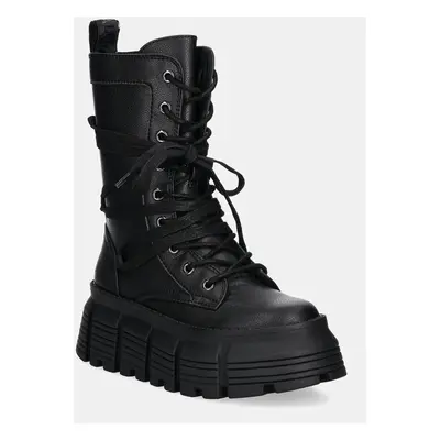 Buffalo bakancs Ava Lace Up Hi2 fekete, női, platformos, 1622508-BLK