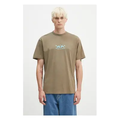 Marcelo Burlon pamut póló Vintage Logo Basic Tee zöld, férfi, nyomott mintás, CMAA056F24JER0066E