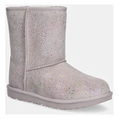 UGG gyerek hócipő velúrból KIDS CLASSIC II SHIMMER SKY rózsaszín, 1157708K