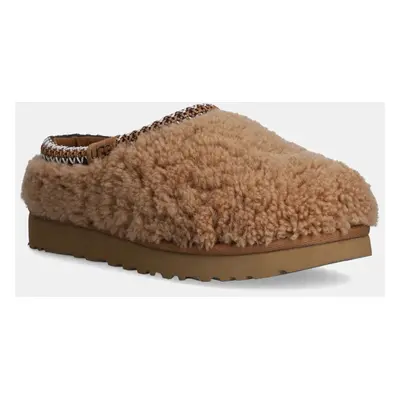 UGG papucs Tasman Maxi Curly barna, 1158356-CHE