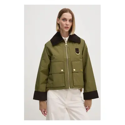 Barbour rövid kabát női, zöld, átmeneti, oversize, LCA0342