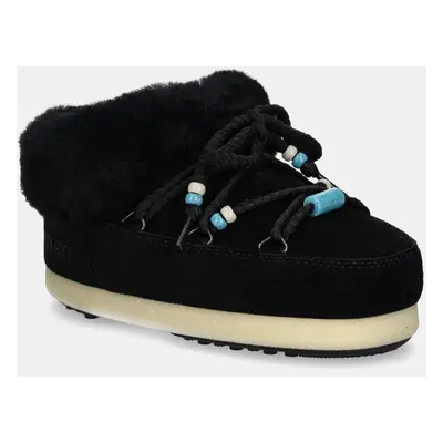 Moon Boot velúr papucs MB EVX MULE SUEDE BEADS fekete, 80D1470040 NN13