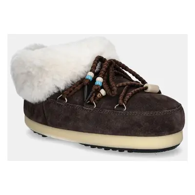 Moon Boot velúr hócipő MB EVX MULE SUEDE BEADS barna, 80D1470040 ML01