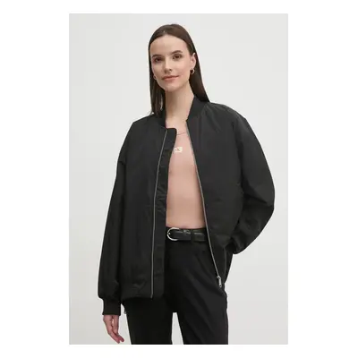 Calvin Klein Jeans bomber dzseki női, fekete, átmeneti, oversize, J20J224702