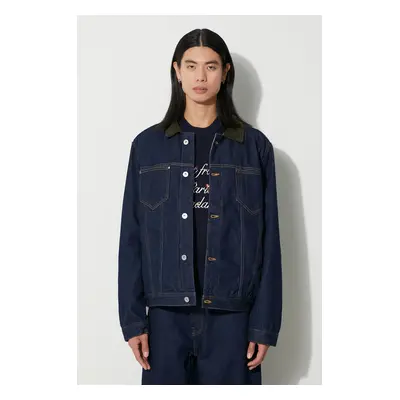 Drôle de Monsieur farmerdzseki La Veste Jean Brut férfi, sötétkék, átmeneti, oversize, C-JT137-C