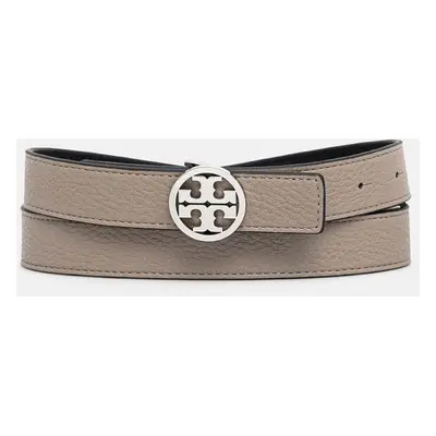 Tory Burch kifordítható bőröv 1" Miller Reversible szürke, női