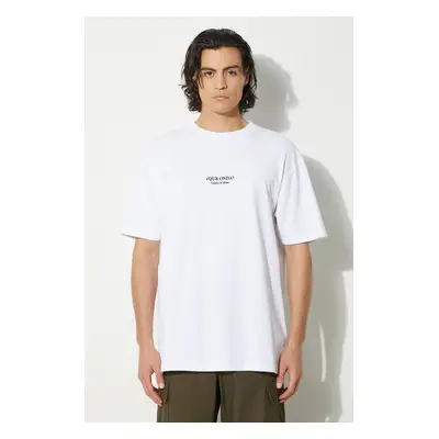 Marcelo Burlon pamut póló Que Onda Basic Tee fehér, férfi, nyomott mintás, CMAA056F24JER0070110