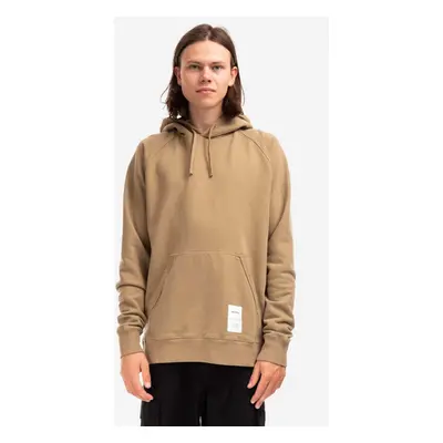 Norse Projects pamut melegítőfelső Kristian Tab Series Hood barna, férfi, sima, kapucnis