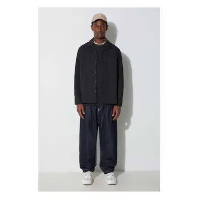 Norse Projects ing Carsten Solotex Twill férfi, galléros, fekete, relaxed, N40-0789-9999