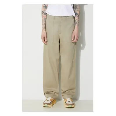 Universal Works pamut nadrág Fatigue Pant bézs, egyenes, 132.STONE