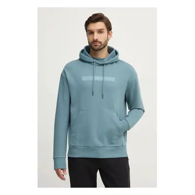 Calvin Klein pamut melegítőfelső zöld, férfi, nyomott mintás, kapucnis, K10K113768