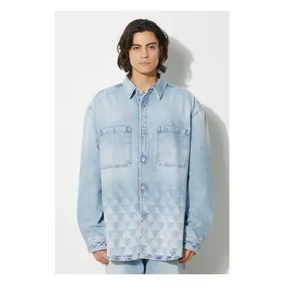 Marcelo Burlon farmerdzseki Laser Cross Dnm Overshirt férfi, átmeneti, oversize, CMYE01GF24DEN00