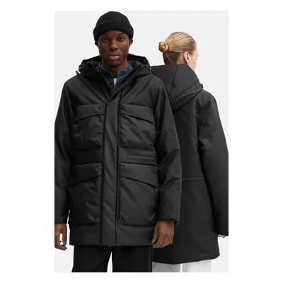 Rains rövid kabát Askim Long Insulated Cargo Jacket W3T4 fekete, téli, oversize