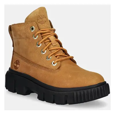 Timberland bőr bakancs Greyfield barna, női, lapos talpú, TB0A5RP42311