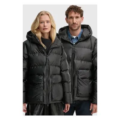 Rains rövid kabát Alta Puffer Cargo Jacket W3T3 fekete, téli