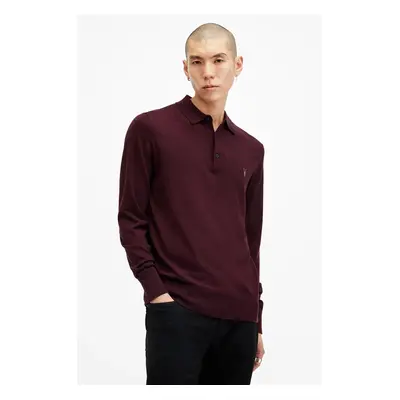 AllSaints gyapjú pulóver MODE MERINO könnyű, férfi, fekete, M085KB