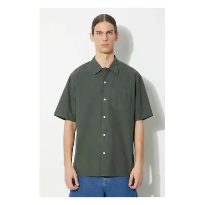 Norse Projects ing Carsten Cotton Tencel férfi, galléros, zöld, regular, N40.0579.8022