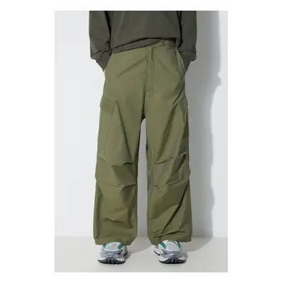 Maharishi nadrág Oversized Tobi Cargo Snopants férfi, zöld, egyenes, 4615.OLIVE