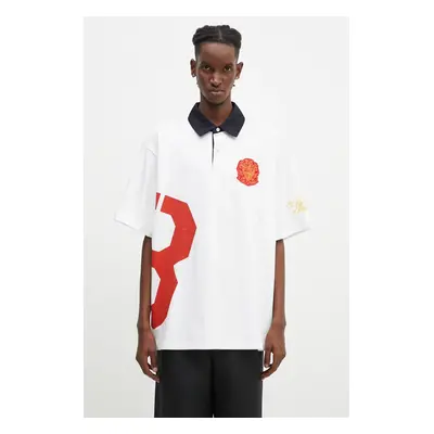 Billionaire Boys Club pamut póló College Polo Shirt fehér, nyomott mintás, B24355