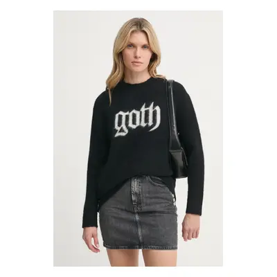 AllSaints gyapjú pulóver GOTH női, fekete, W079KB