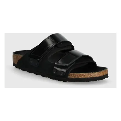 Birkenstock bőr papucs Uji fekete, női