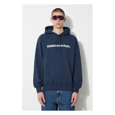 thisisneverthat pamut melegítőfelső T-logo LT Hoodie sötétkék, férfi, nyomott mintás, kapucnis, 