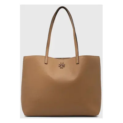 Tory Burch bőr táska McGraw barna, 152221.227