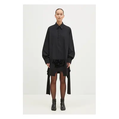 MM6 Maison Margiela pamut ruha fekete, mini, oversize, S52CT0781.MTJ011