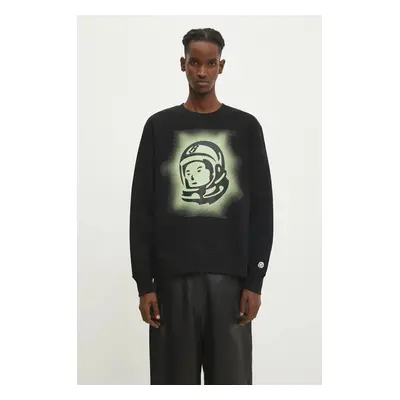 Billionaire Boys Club pamut melegítőfelső Glow Astro Crewneck fekete, férfi, nyomott mintás, B24