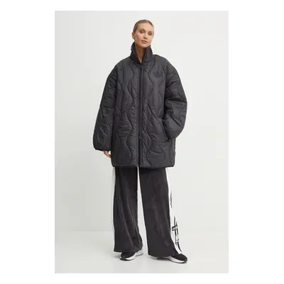 adidas Originals rövid kabát női, fekete, átmeneti, oversize, IW5862