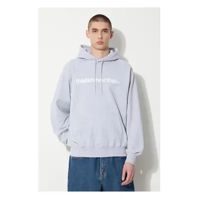 thisisneverthat pamut melegítőfelső T-logo LT Hoodie szürke, férfi, nyomott mintás, kapucnis, TN