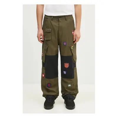 Billionaire Boys Club pamut nadrág Patch Cargo Pant zöld, egyenes, B24315