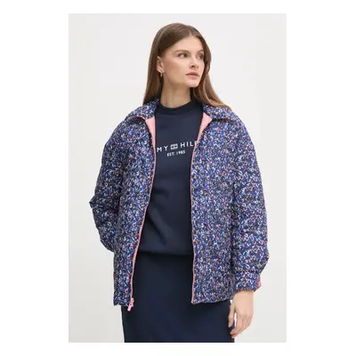 Pepe Jeans kifordítható dzseki FLEUR DAILY női, rózsaszín, átmeneti, oversize, PL402499