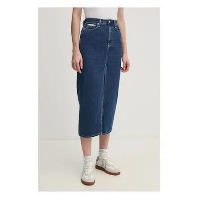 Calvin Klein Jeans farmer szoknya sötétkék, maxi, ceruza fazonú, J20J224531