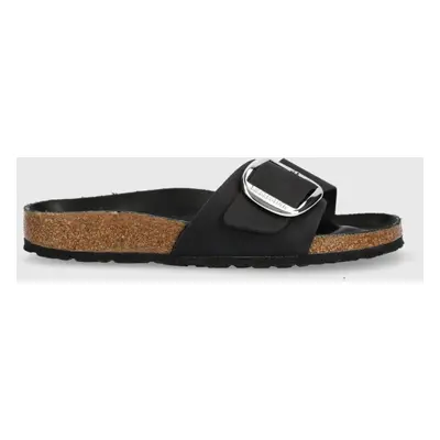 Birkenstock nubuk papucs Madrid Big Buckle fekete