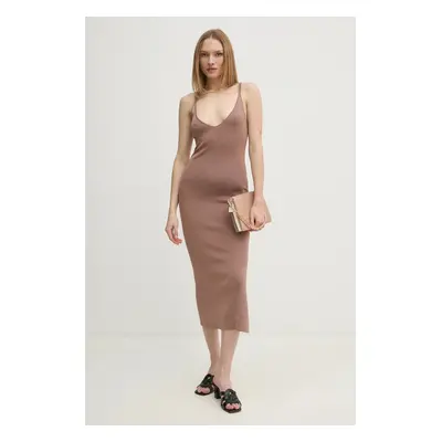 Calvin Klein ruha barna, maxi, testhezálló, K20K207920