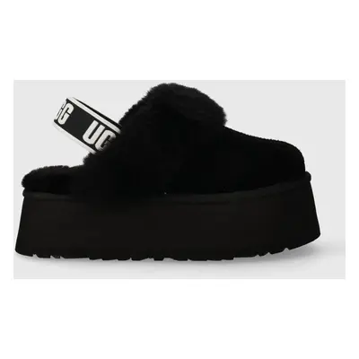 UGG velúr papucs W FUNKETTE fekete, BLK, 1113474.BLK