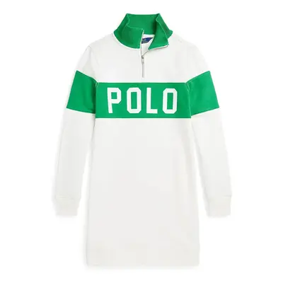 Polo Ralph Lauren gyerek ruha fehér, mini, egyenes