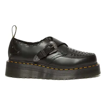 Dr. Martens bőr félcipő Ramsey Quad Monk fekete, női, platformos, DM31680001