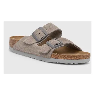 Birkenstock papucs velúrból Arizona szürke, női