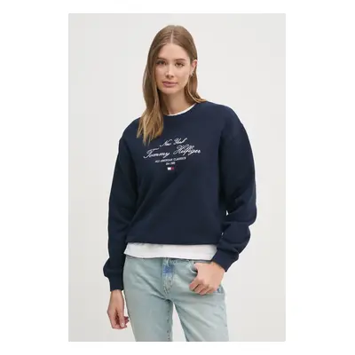 Tommy Hilfiger felső sötétkék, női, nyomott mintás, WW0WW43844