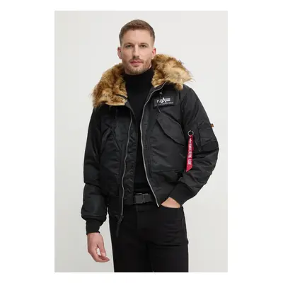 Alpha Industries rövid kabát 45P Hooded Custom férfi, fekete, téli