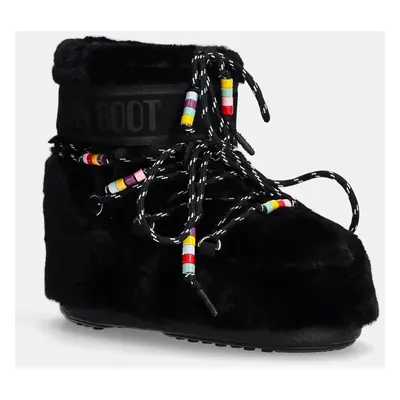 Moon Boot hócipő MB ICON LOW FAUX FUR BEADS fekete, 80D1409470 N001