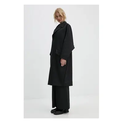 MM6 Maison Margiela kabát női, fekete, átmeneti, oversize, S62AA0087.M35222