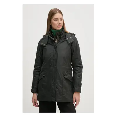 Barbour rövid kabát Cannich Wax női, zöld, átmeneti, LWX1179